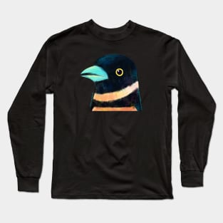 Black and yellow broadbill bird Long Sleeve T-Shirt